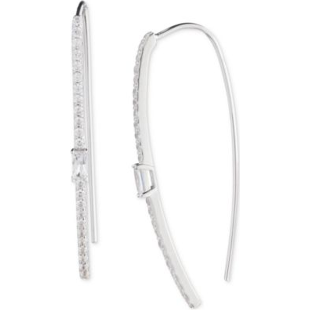 Lauren Ralph Lauren Silver Cubic Zirconia Hoop Earrings