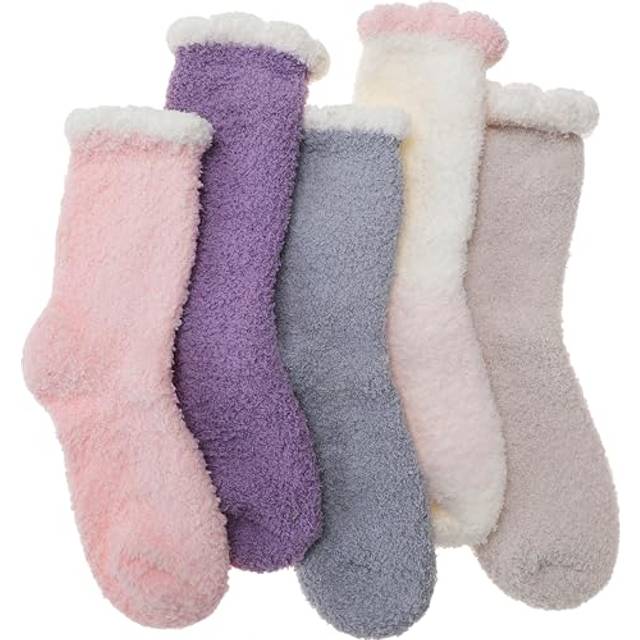 EBMORE Womens Fuzzy Socks Soft Fluffy Cabin Warm Cute Cozy Winter Chri