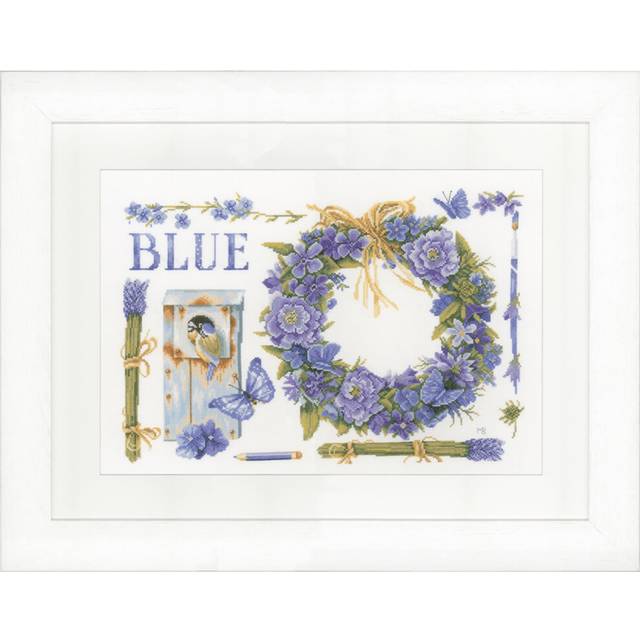 Lanarte Lavender Wreath Cross Stitch Kit