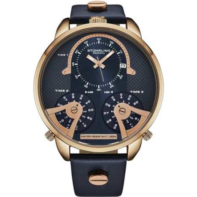 TerraTime Triple-Time Quartz 50mm Watch - Black - One Size