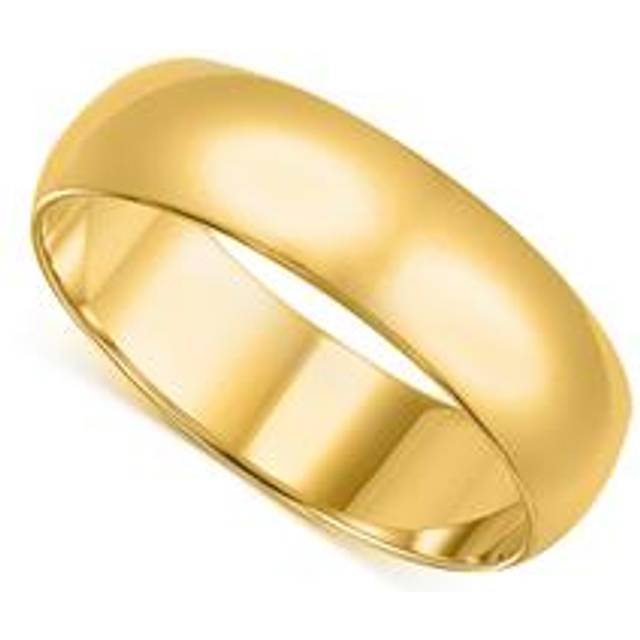 Precious Stars BR-080-6.5 8 mm 14K Yellow Gold Standard-fit Polished Wedding Band - Size 6.5