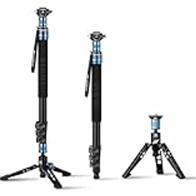 SIRUI Inch Monopod with Feet Professional Aluminum Monopod for Camera Compact Travel Monopod with Quick Release Plate Max Load 33 lbs Compatible with blue