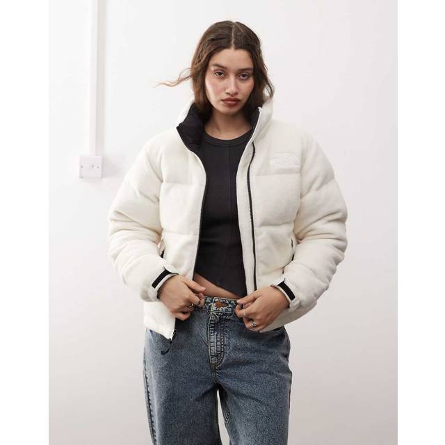 The North Face Polar Nuptse Reversible Jacket in White Dune - White. Size XS (also in M, S). (XS)