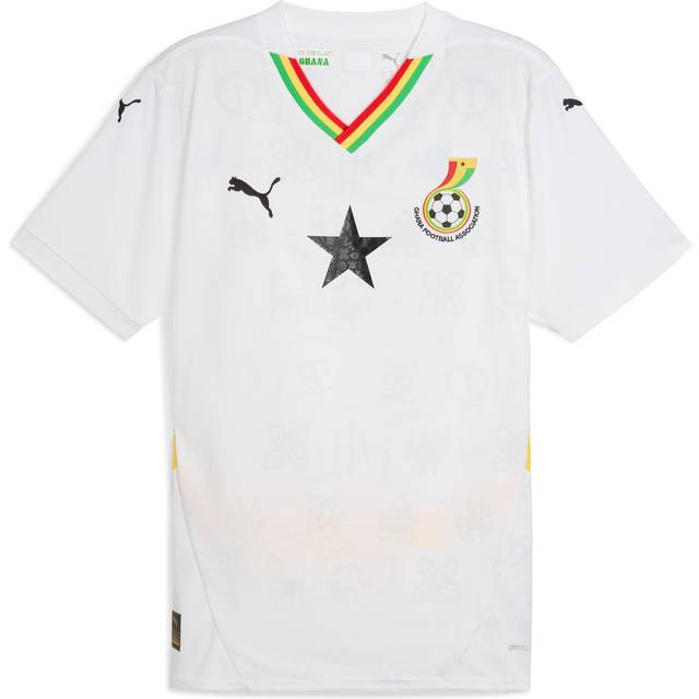 '24-'25 Ghana Home Shirt (Kids) White 9-10 Polyester Made By: Puma
