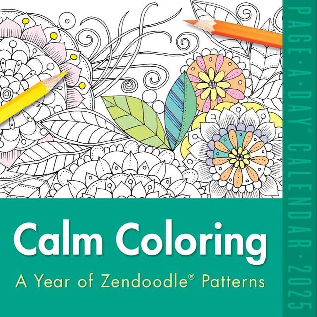 Calm Coloring 2025 Page-a-Day Desk Calendar