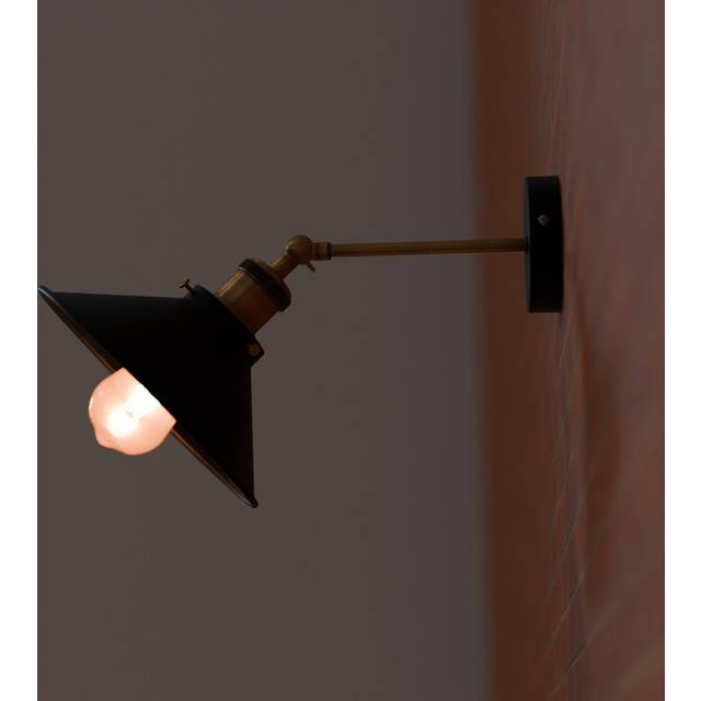 Modern Industrial Vintage Retro Rustic Sconce Wall Light Lamp Fitting Fixture - Black (25cm H X 25cm W X 25cm D)
