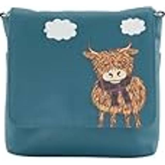 Premium Leather Highland Cow Grey Small Crossbody Bag by Mala Leather