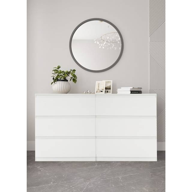 3 Drawer Chest Set Of 2,White Chest Of Drawers Set Of 2,Bedroom Chest Of Drawers (75cm H X 70cm W X 40cm D)