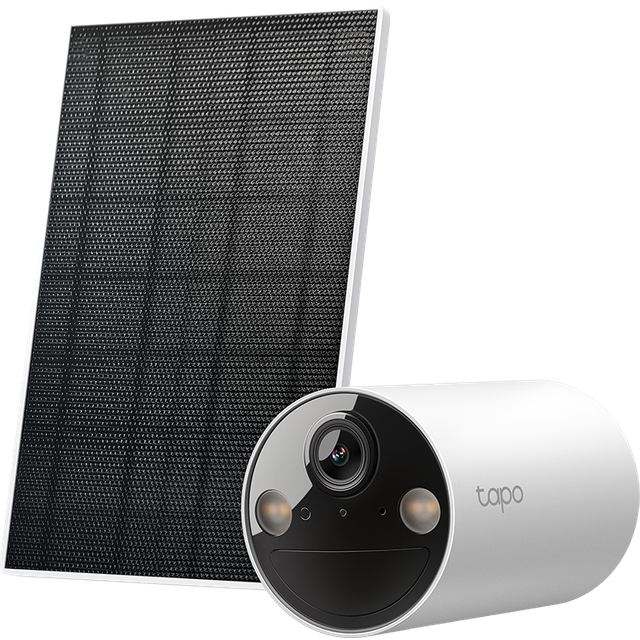 Tapo C410 KIT Solar övervakningskamera utomhus, 2K 3MP, Color Night Vision, MicroSD-minne, 6400mAh batteri, tvåvägsljud, persondetektering, Alexa & Google Assistant, 2,4 GHz
