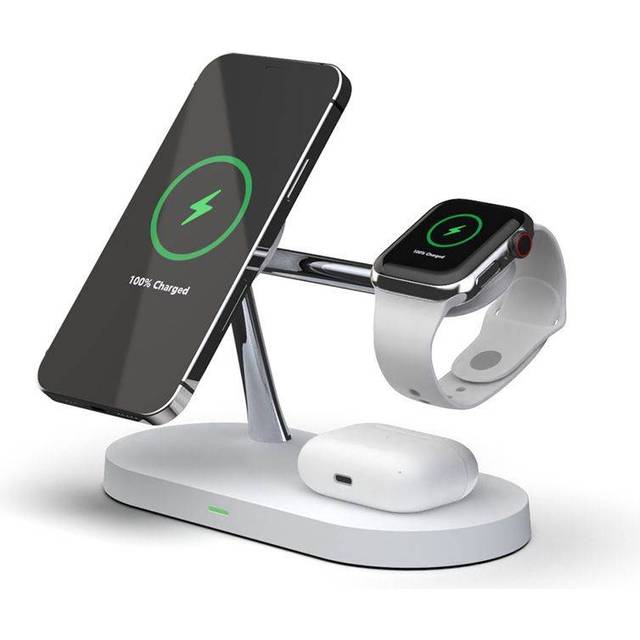4-in-1 TrÃ¥dlÃ¶s Laddare Magsafe iPhone, Apple Watch, AirPods - Vit