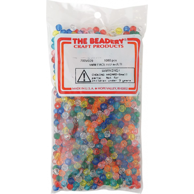 The Beadery 6mm Faceted Bead  1080-Piece  Multi
