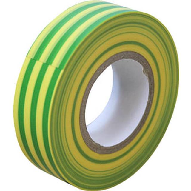 Faithfull PVC Electrical Tape Green / Yellow 19mm x 20m FAITAPEPVCGY - yellow/green