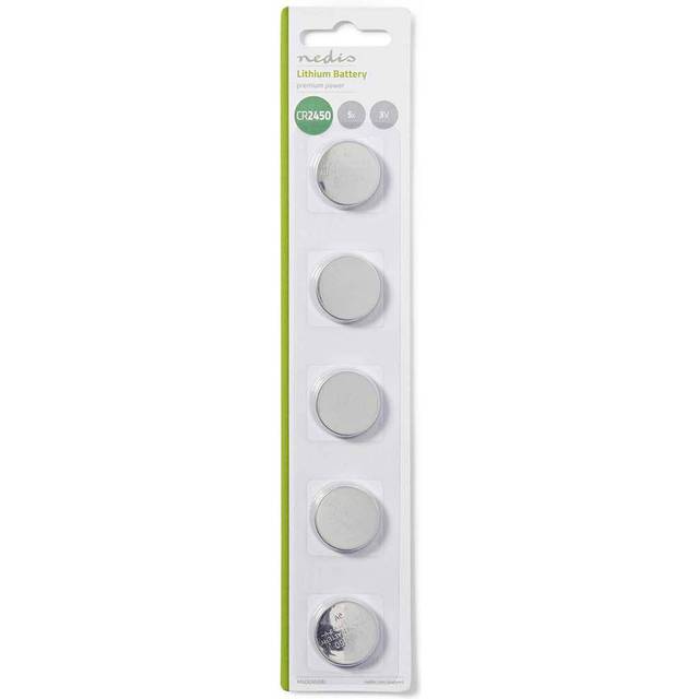 Nedis BALCR24505BL Lithium Button Cell Battery CR2450 3.0V 5029LC (5x)