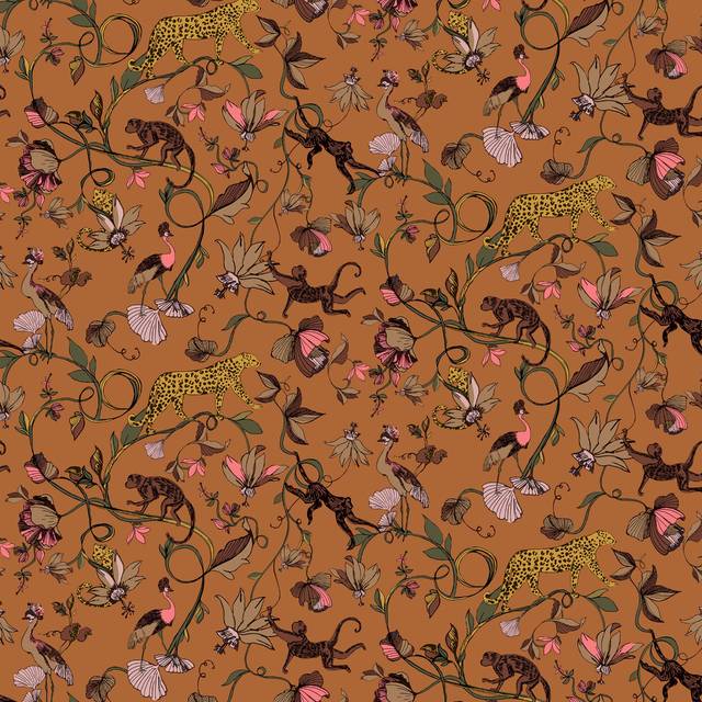 furn. Wildlings Easy to applyl Wallpaper Warm Sienna - Orange