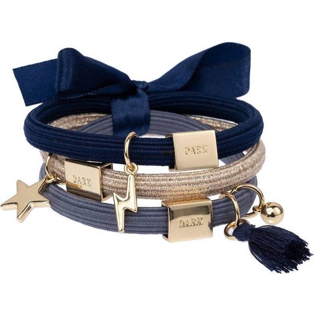 Dark Hair Ties with Charms Combo