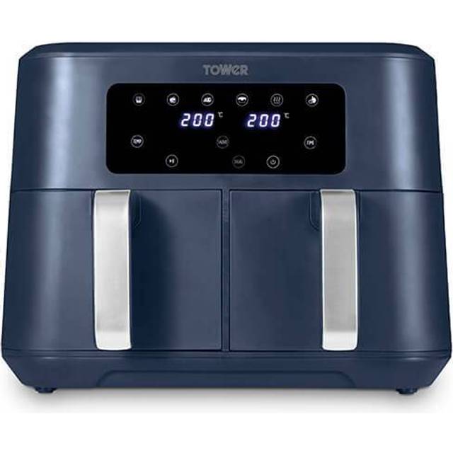 Tower T17137MNB Vortx 8.5L Dual Basket Air Fryer Digital - Midnight Blue & Chrome