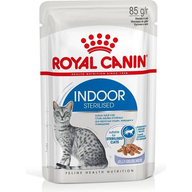 Royal Canin Indoor Sterilised i gelé våtfoder katt (85 g). Förpackning: 1 låda (12 x 85 g)