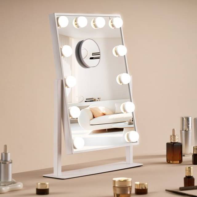 VEVOR Hollywood Makeup-sminkspegel med lampor 5x förstoring 16,1x11,8 tum