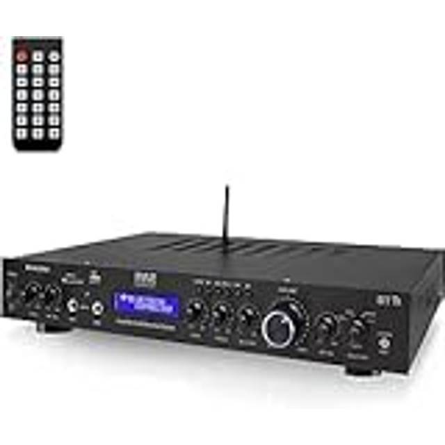 Pyle - 5 Channel Rack Mount Bluetooth Receiver, Home Theater Amp, Speaker Amplifier, Bluetooth Wireless Streaming, MP3/USB/SD/AUX/FM Radio, 200 Watt, w/Digital ID3 LCD Display from - PDA7BU