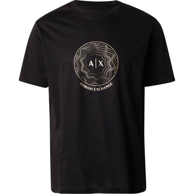 Regular fit T-shirt with golden rhinestones