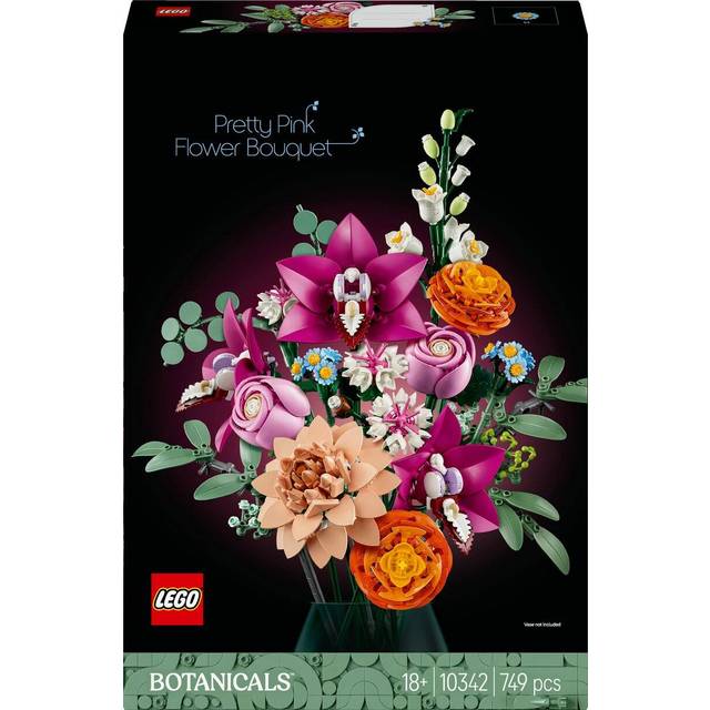 LEGO Botanicals Vacker rosa blombukett Byggset med naturtema och dekorativa växter för vuxna, Bygg din egen rumsdekoration, Presentidé på mors dag, fars dag och julafton 10342