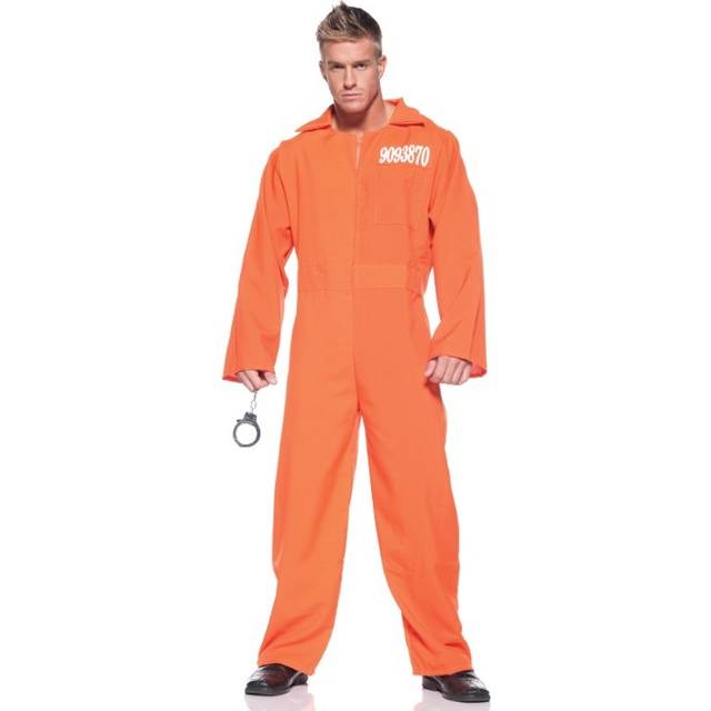 Prison Jumpsuit Costume for Men - Orange (S)