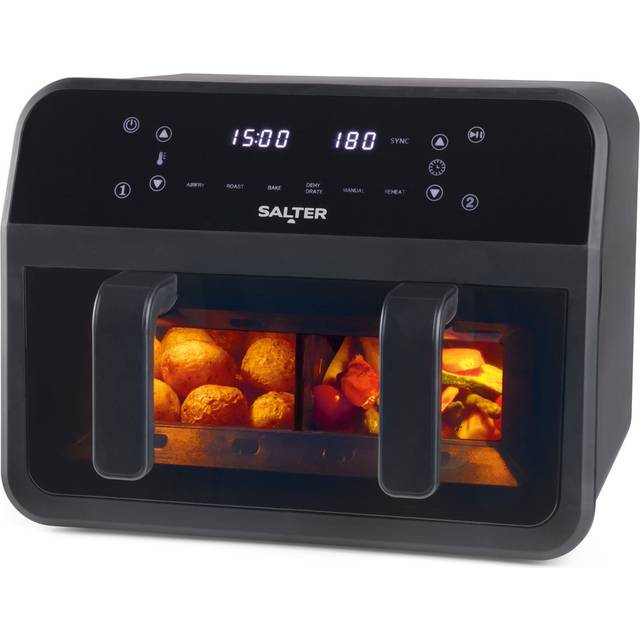 Salter 7L Dual Air Fryer With Divider, Black