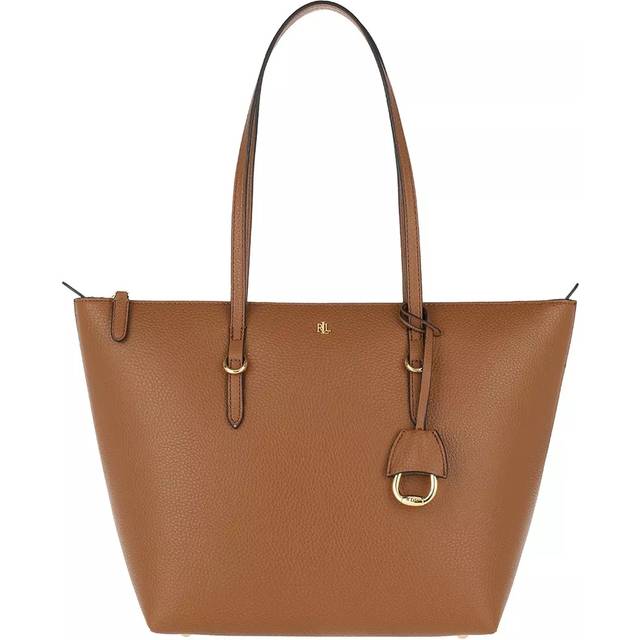 Lauren Ralph Lauren Keaton Small Faux Leather Tote Bag - Tan