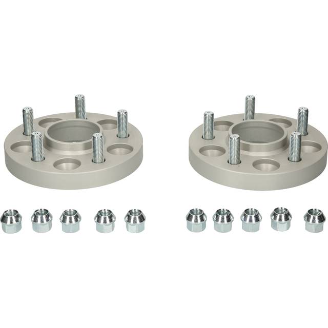 H&R Pair of 30mm Trak+ Wheel Spacers (Kit) - 5x112 PCD, DRA Type, 66.5mm Bore, M14 x 1.5 Thread