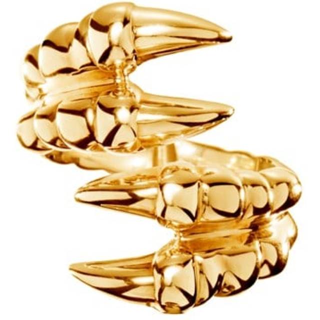 Claw ring double guldpläterat silver