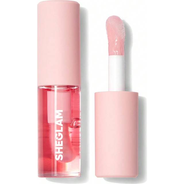 SHEGLAM Jelly Wow Hydrating Lip Oil-Berry Involved Moisturizing Clear Lip Gloss Plumping Non-Sticky Lip Care High Shine Finish Nourishing Strawberry Extract L