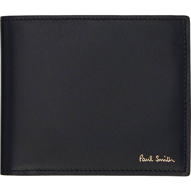 Paul Smith Mens Black Stipe-print Leather Wallet 9.5x11x2cm - BLACK