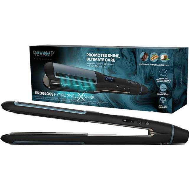 REVAMP Progloss Hydro Shield X Shine ST-1800 Hair Straightener - Black, Black