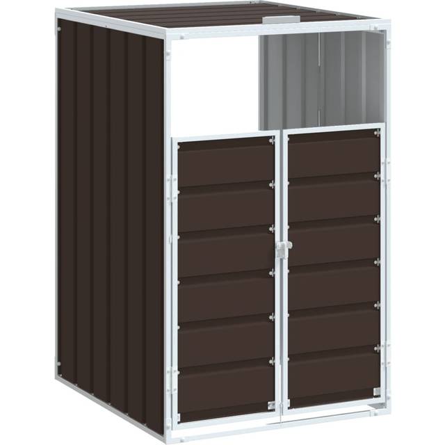 vidaXL Wheelie Bin Storage for Single Bin Brown 72x81x115 cm Steel
