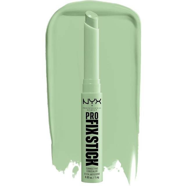 NYX Professional Makeup Korrigerande concealer, döljer mörka ringar, föroreningar, mörka fläckar och missfärgningar, med hyaluron, 12 timmars stöd, vegansk formel, Pro Fix stick, grön