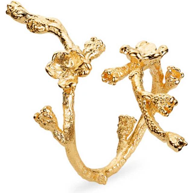 Flora Danica Forglemmigej Statement Ring i forgyldt