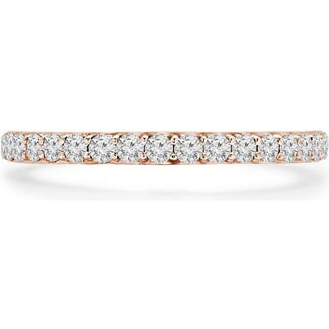 Majesty Diamonds MD240225-3 0.5 CTW Round Diamond 0.75 Way Semi-Eternity Anniversary Wedding Band Ring in 14K Rose Gold - Size 3