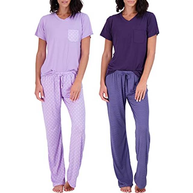 2 Pack: Plus Size Short Sleeve Pajamas For Women Sets Womens Pajama Sets Two Piece Pj Summer Pijamas De Mujer Cotton Pjs Pants Loungewear Sleepwear Ma