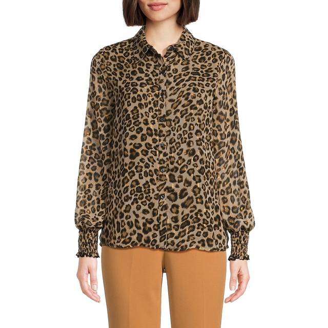T Tahari Smocked Cuff Blouse