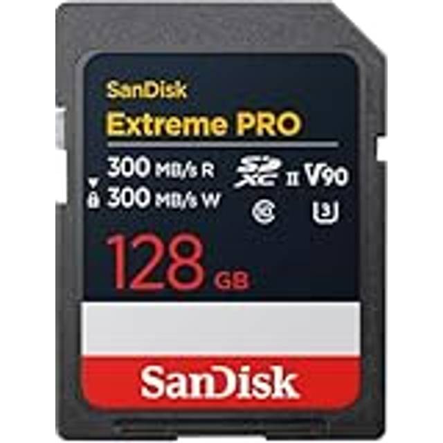 SanDisk Extreme Pro - Flash-minneskort - 128 GB - Video Class V90 / UHS-II U3 / Class10 - SDXC UHS-II