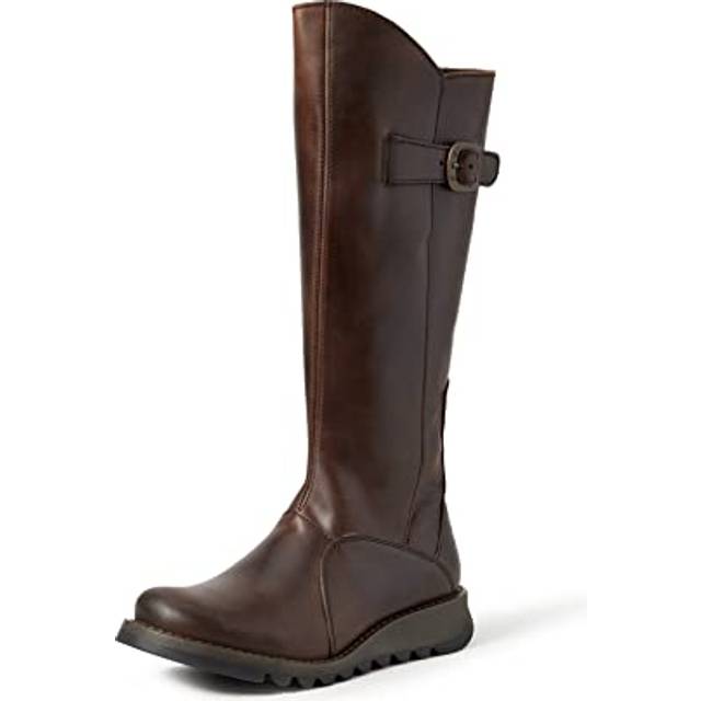 Fly London Mol 2 Womens Knee High Boots Colour: Dark Brown Rug, Size: 2 / 35