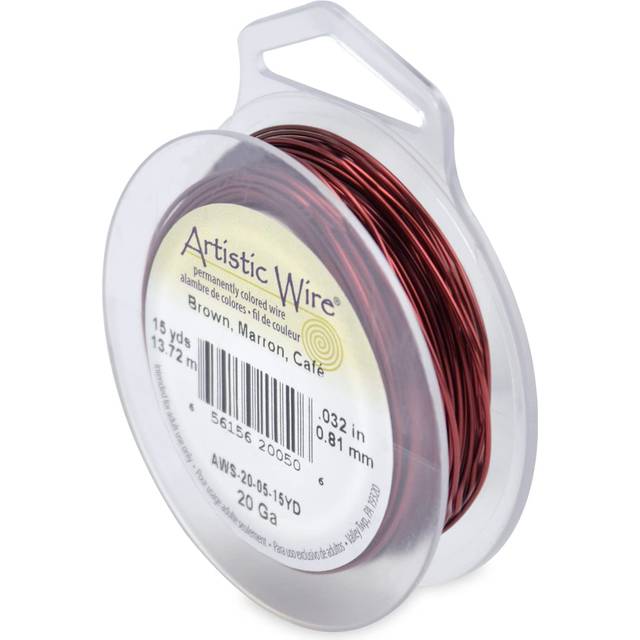 Artistic Wire  20 Gauge Tarnish Resistant Colored Copper Craft Jewelry Wrapping Wire  Brown  15 yd