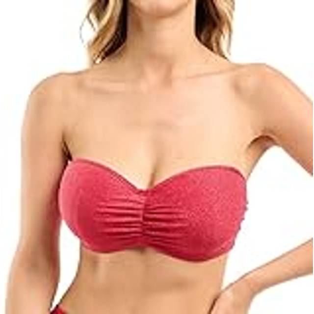 Reflet Recycled Bandeau Bikini Top - Pink - 34D