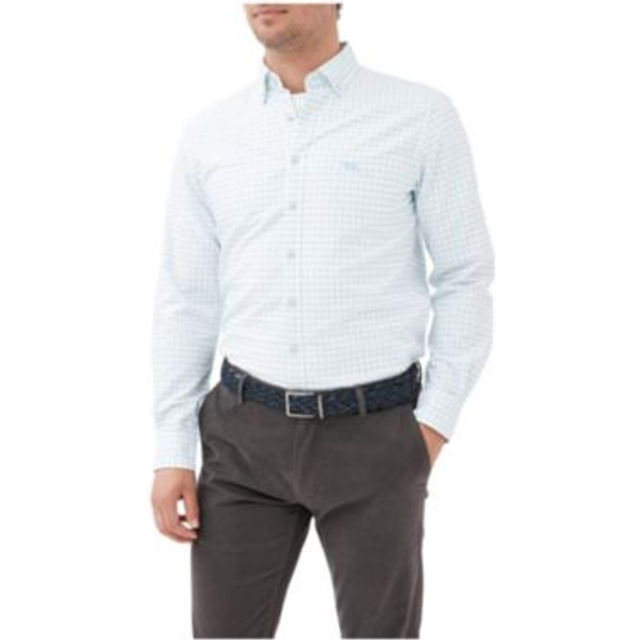 Gunn Check Oxford 3 Sports Fit Shirt - CORNFLOWER - XXXL