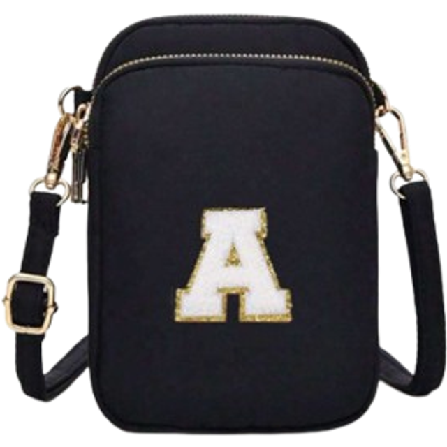 SHEIN 1pc Leisure And Fashion Crossbody Walking Bag With Mobile Phone Cloth Bag Vertical Coin Purse For Girl, Travel, Back To School, Gifts(Alphabet Diy Han