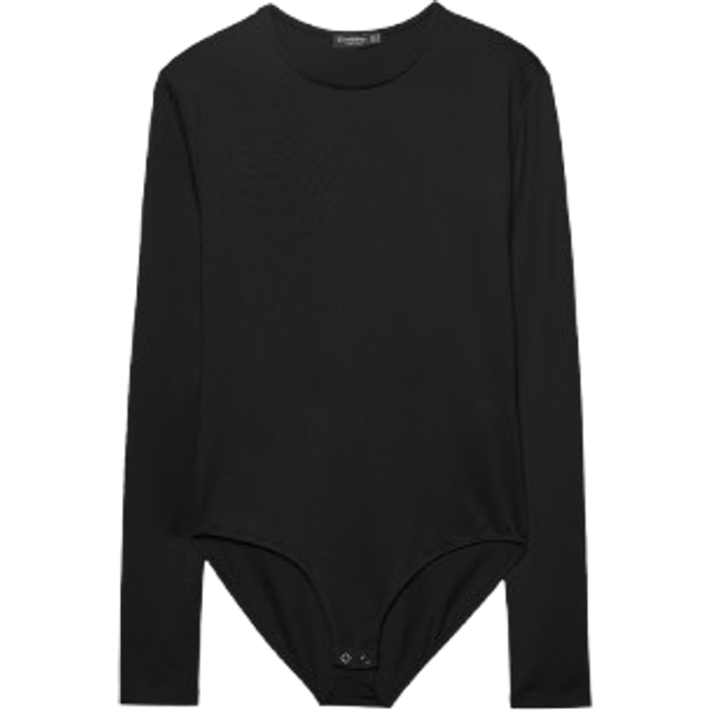 Stradivarius Long sleeve polyamide bodysuit Black S