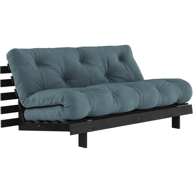 Karup Design Roots Bäddsoffa Med Roots Madrass 160x200 Petroleum/Svartlackerad - Fotogen, svartmålad
