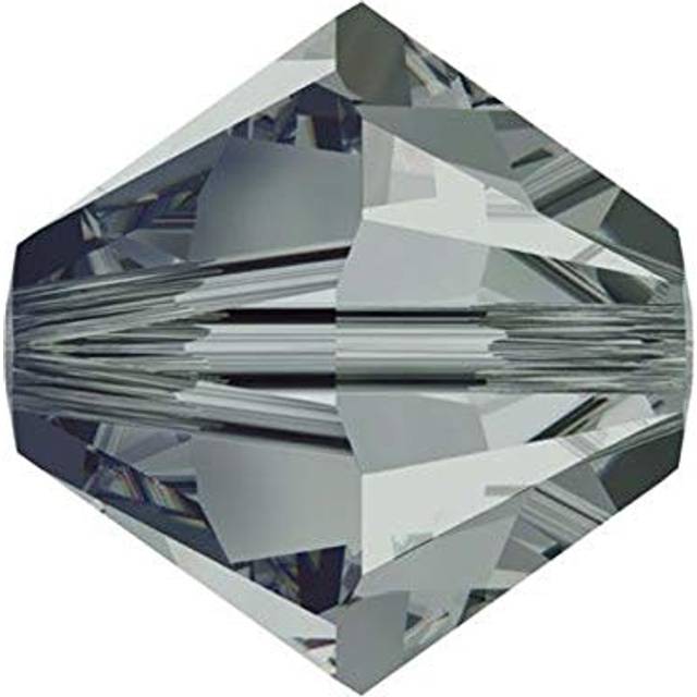 100pcs Authentic Preciosa 4mm (0.16 Inch) Small Faceted Bicone Crystal Loose Beads Black Diamond Compatible with Swarovski 5301/5328 for DIY Jewelry M