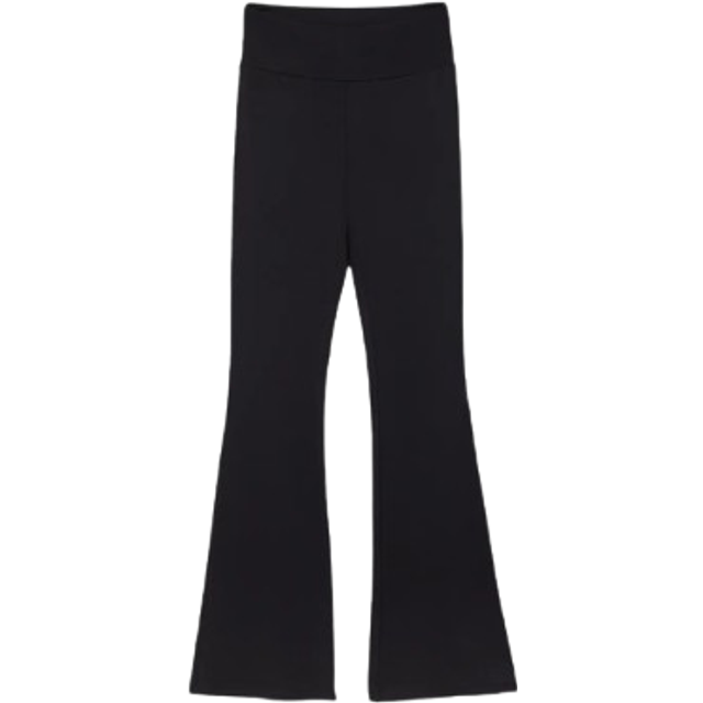 Stradivarius – Svarta, utsvängda och formande leggings-Svart/a