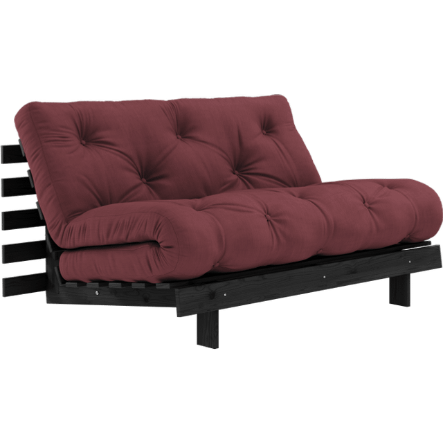 Karup Design Roots Bäddsoffa Med Roots Madrass 140x200 Bordeaux/Svartlackerad - Bordeaux, målad svart